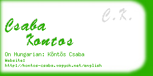csaba kontos business card