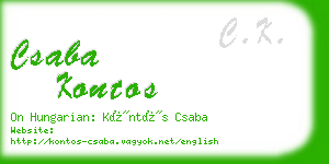 csaba kontos business card